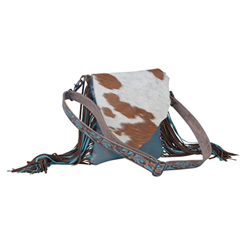 Myra Bag Brown Dapples Conceal Carry Fringe Crossbody Bag S-39632