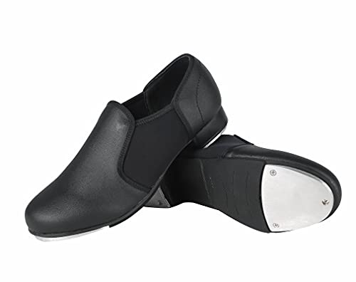 Dynadans Manmade Leather Slip On Tap Shoe Dance Shoes for Women and Men's Dance Shoes