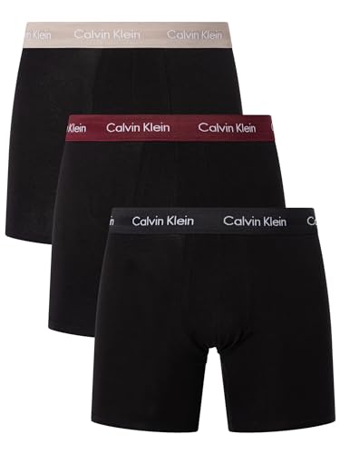Calvin Klein Men's 3 Pack Boxer Briefs, Black, XL