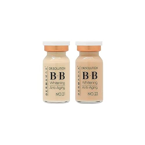 DERMAMAX Color Serum für Microneedling | 2 Stück BB Serum Ampullen-Set Farbton Nr. 21 & 23 | Anwendung mit Dermapen Dermaroller oder MTS