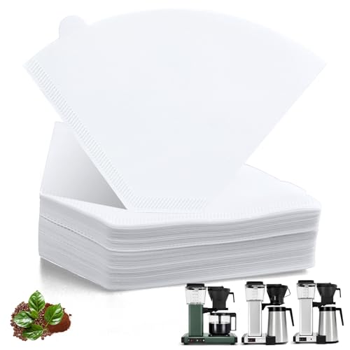 Coffee Filters #4 Compatible with Moccamaster Coffee Machine, 100 Pcs White Cone Disposable Filter Paper for Technivorm Moccamaster 8-10 Cup KBT KBGV KB