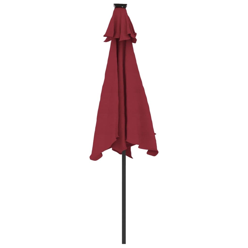 SYDE Bordowy parasol ogrodowy ze stalowym słupkiem 225 x 225 cm