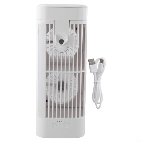 Aire acondicionado portátil, enfriador de aire con 3 velocidades, aire acondicionado personal USB, mini ventilador de refrigeración de escritorio para habitación, oficina, dormitorio, camping, coche