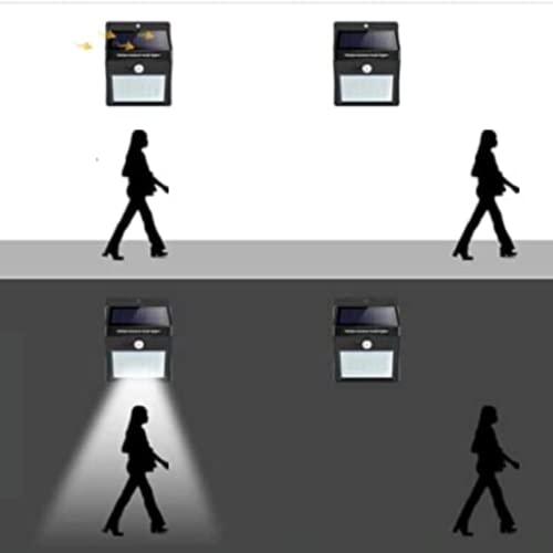 Lâmpada Luminária Solar Led de Parede com Sensor de Presença Energia do Sol Econômica 30 Leds Ilumin