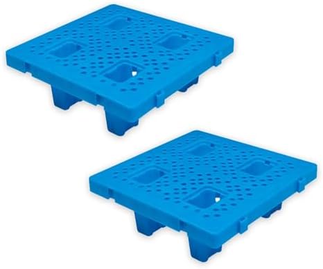 Plastic Pallets 19.68 x 19.68 x 4.72 Inch Lightweight Floor Pallets Display Waterproof Storage Plastic Trays Breathable Grids Article Racks for Garage Supermarket Basement