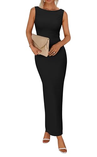 Image of BTFBM Formal Wedding Guest Dresses for Women Summer Fall 2025 Sleeveless Ruched Bodycon Mesh Elegant Maxi Cocktail Dress