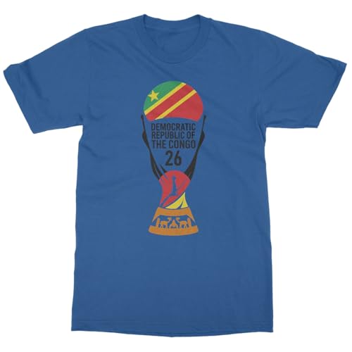Congo 26 Trophy Graphic | Soccer Pride Fans Unisex T-Shirt (Royal, Medium)