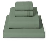 Mellanni Queen Sheets Set - 4 PC Iconic Collection Bedding - Hotel Luxury, Extra Soft, Cooling Bed Sheets - Wrinkle, Fade, Stain Resistant (Queen, Sage)