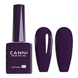 CANNI Dark Purple Gel Nail Polish, 1Pcs Purple Gel Polish Lavender Color High Gloss Soak Off U V Nail Manicure Salon DIY