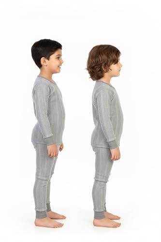 Image of Fort Worth Thermal Set for Winter - Warm Soft Cotton Innerwear Base Layer Upper & Lower | Full Sleeve Thermals for Kids,Toddlers,Boys & Girls | Cold Weather Body Warmer Long Johns Set