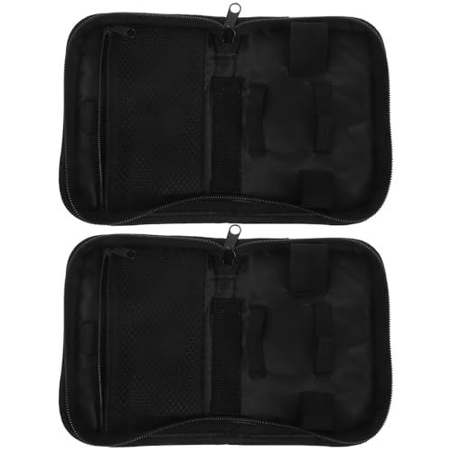 SECFOU Estuche Portátil para Medidor de Diabetes 2 Piezas, Bolsa Compacta Negra para Insulina con Cremallera, Organizador Seguro para Almacenamiento y Viaje en Escuela, Trabajo y