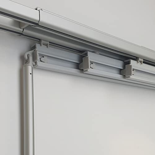 MADECOSTORE - Riel de aluminio extensible para paneles japoneses, 50 cm, de 141 a 185 cm (4 vías) - - L x H