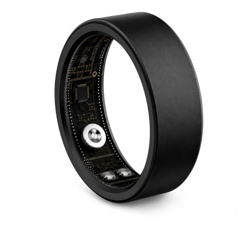 Azomabox Smart Health Ring for Men Women, Fitness Tracker Ring with Sleep Monitoring, Heart Rate, SpO2, IP68 Waterproof, Step Counter Calorie Tracker Health Rings, Black 15