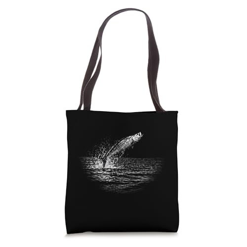 Jumping Tarpon Big Tarpon Game Saltwater Fishing Scene Tote Bag