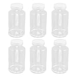 CATIEBYE 6pcs 500ml Plastic Storage Bottles with Lids, Large-mouth Sub-packing Bottles for Liquids