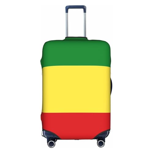 Ethiopian Flag Travel Luggage Cover Elastic Suitcase Protector Washable Baggage Covers For Trunk Case Fits 18-21 Inch Luggage