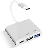 PRESS PLAY USB-C Digital AV Multiport Adapter, Hub HDMI 4K Adapter with Output USB 3.0 Port & USB...