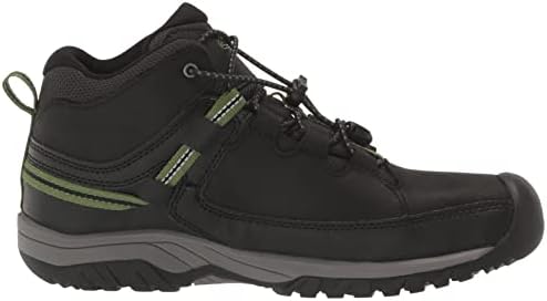 KEEN Targhee Mid Height Waterproof Hiking Boots, Black/Campsite, 1 US Unisex Big Kid | Image 5