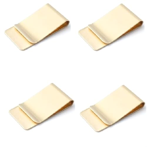 Aliotech 4 Pack of Men's Slim Money Clip Stainless Steel Cash Wallet Credit Card Cash Holder Slim Wallet Minimalist Wallet Stainless Steel Money Clip(Golden)