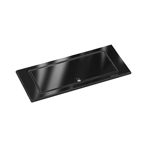 EVOline Backflip Steckdose - versenkbare Steckdose 2 fach mit USB-C Charger Kunststoff/Glas schwarz glänzend