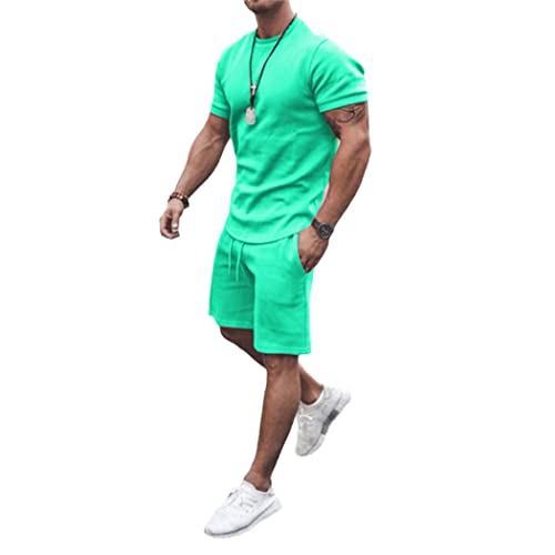 Survêtement de sport respirant vert XL t-shirt manches courtes et short