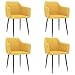 vidaXL Sedie da Pranzo 4 pz Gialle in Tessuto