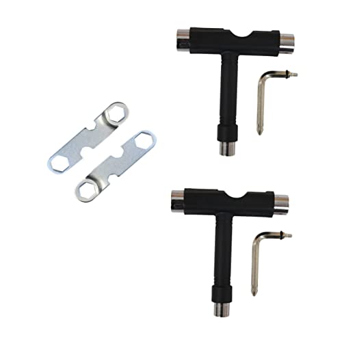 KESYOO 4 Pcs-in-one Skate Tools Multi-Function Portable Skateboard t Tool Accessory Essential for Axle Nut Adjustment and Hardware Mounting
