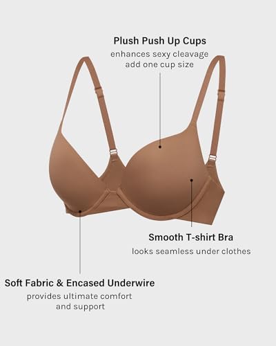 Image of INLYRIC Women's Push Up Bra Tshirt Demi Supportive Bras Underwire Plunge Padded Comfortable Inbarely Plus Collection