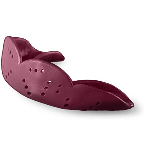 SISU Mouth Guards Aero 1.6mm Custom Fit Sports Mouthguard for Youth/Adults, Mighty Maroon, Medium (S16-NG-MM-1)