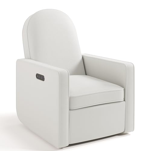 Image of Graco Olivia Nursery Power Recliner Swivel Glider, Ivory Basketweave