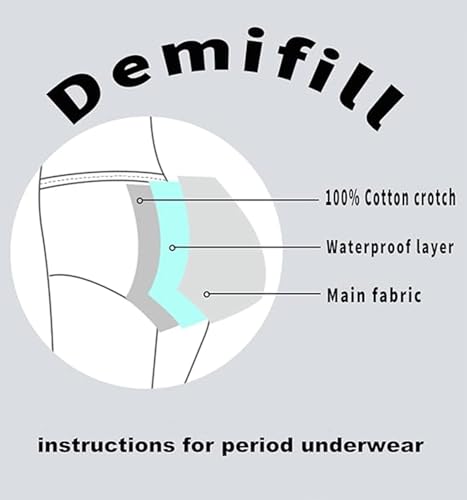 Image of Demifill Teen Girls Period Panties Juniors First Period Starter Underwear Soft Briefs Pack of 6 Multipack