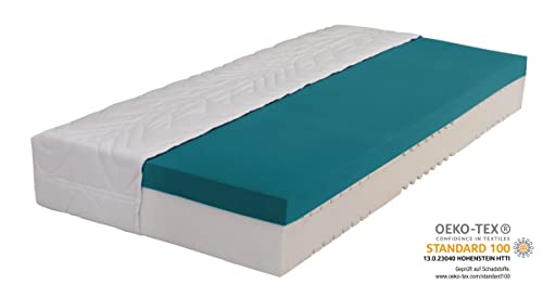 7 Zonen Gelmatratze Gelschaum Matratze Relax Höhe 25 cm mit 8 cm Gel Memory Schaum soft weich Raumgewicht RG50 + 7 Zonen Kaltschaum Schlafen wie auf Gelmatratzen Alternative Wasserbett (100 x 200 cm) – Bild 4