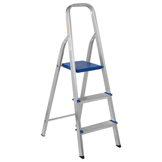 Escada Alumínio 3 Degraus Multifuncional Dobrável Reforçada