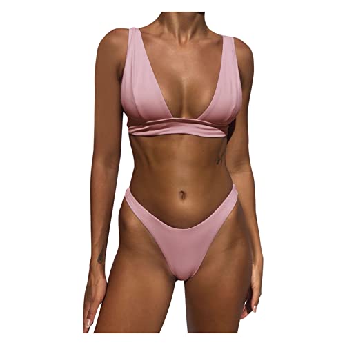 Maillot de bain ajusté rose gainant avec dos sexy taille XL