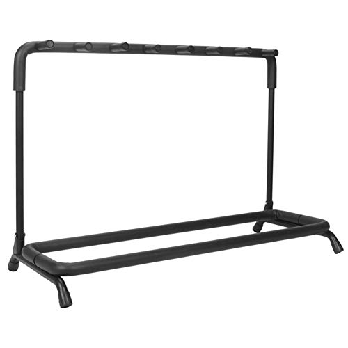 Doubleblack Soporte 7 Guitarras Universal Guitar Stand Rack Plegable Base Pie de Guitarra Multiple Espanola Suelo Acustica Electrica Metal Negro