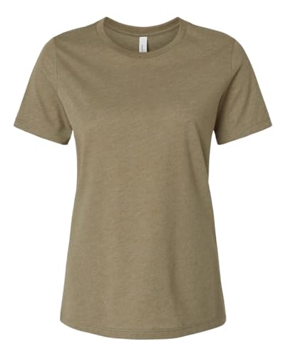 Bella Canvas Ladies' Relaxed Heather CVC Short-Sleeve T-Shirt, Heather Olive, XL