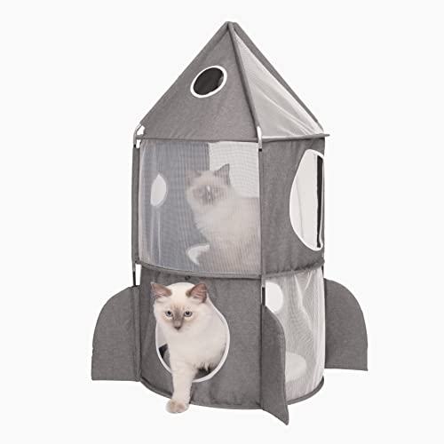 Image of Catit Vesper Rocket Cat Tower, Grey, 42002 , Blue