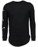  JUSTING D Numbered Pocket - Long Fit Sweatshirt - Schwarz