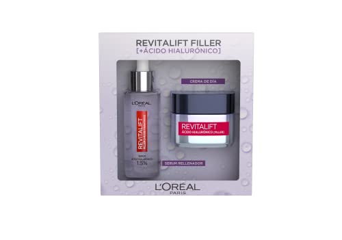 L'Oréal Paris Revitalift Filler Pack Incluye Serum y Crema, Filler Día, Juego de 2 piezas