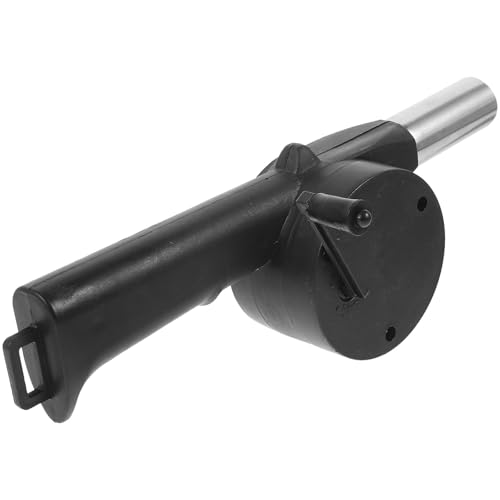 Healifty Souffleur à Manivelle Portable pour Barbecue Manuel en Plastique et Acier Inoxydable, Ventilateur D'air pour Camping et Grillades en Extérieur, Souffleur D'incendie Compact