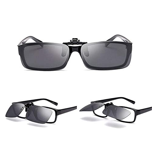 Boxonly UV400 Sunglasses Polarized Clip On Flip-up Driving Glasses Night Vision Len For Men Women Driving Hiking Fishing Outdoor Sport Black Grey - Image 3