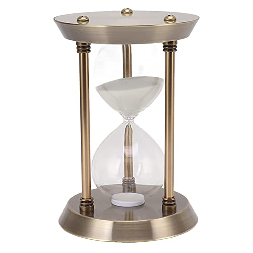 Sand Timer, Metal Hourglass Sand Timer Vintage Sand Clock Stand 10/15/30 Minute Sandglass Timer for Home, Desk, Office Decoration(30min-Bronze)