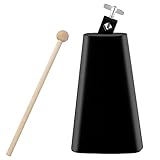 Eastrock 8 inch Metal Steel Cow Bells Noise Makers Hand Percussion Cowbell with Stick for Drum Set