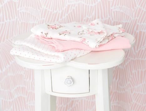 コットンモスリンおくるみブランケット 赤ちゃん用 40インチ x 36インチ 軽量 通気性 ピンク (Little Me Vinta