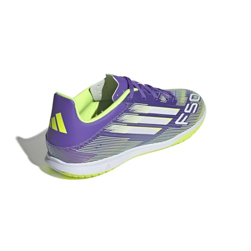 adidas Unisex F50 Club Indoor Football Boots Fußballschuhe, Purple Rush/FTWR White/Lucid Lemon, 40 2/3 EU