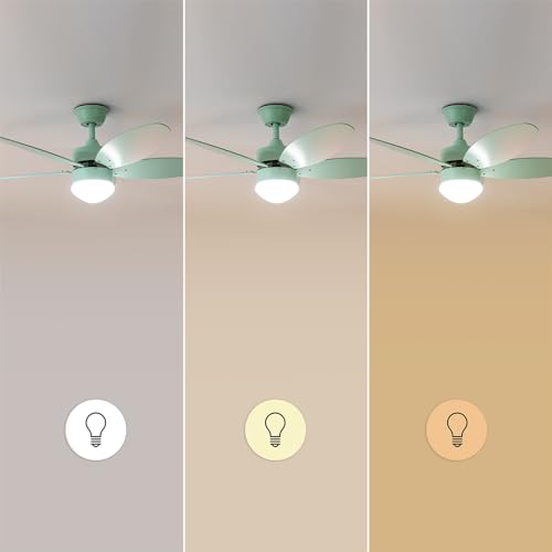Cecotec - Ventilateur de Plafond avec Lumière EnergySilence Aero 4260 Full Mint - 40 W, Diamètre 106 cm, Lampe Intégrée, Télécommande, Minuterie 8 Heures, 6 Vitesses, 5 Pales, Été/Hiver