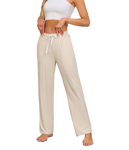 CF Women Bamboo Rayon Pajamas Pants Casual Loose Wide Leg Sleep Pants Soft Comfy Sleepwear for...