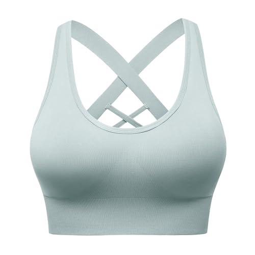 Image of Sports Bras for Women High Support, Multipack Padded Supportive Criss Cross Back Wireless Running Yoga Workout Bra