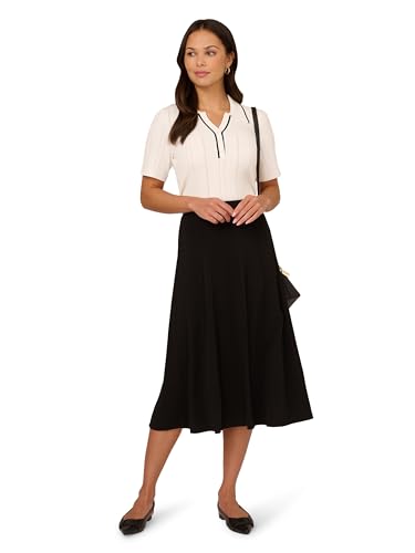 Adrianna Papell Women's A-line Gored Seamed Midi Skirt2
