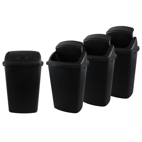 4 Pack Canecas de Basura de Plástico Negra 13 gal miniatura 7